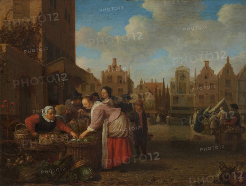 View of the Great Market in Rotterdam, 1654. Artist: Sorgh, Hendrik Maertensz (c. 1610-1670)