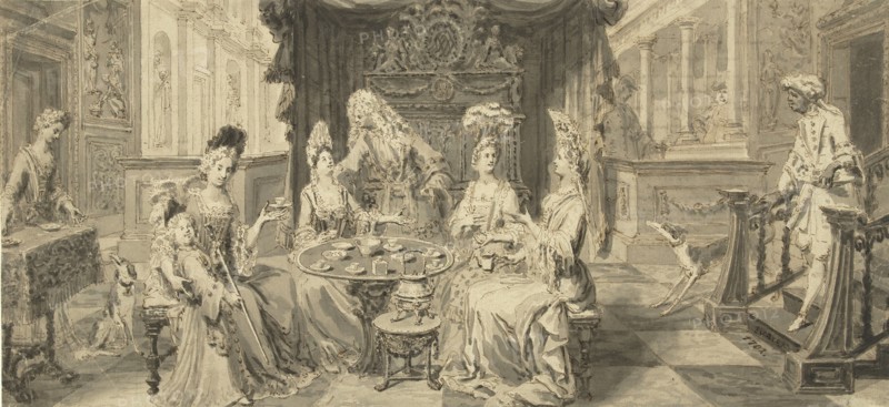 Elegant Society at Round Table, um 1700. Artist: Tidemann, Philip (1657-1705)