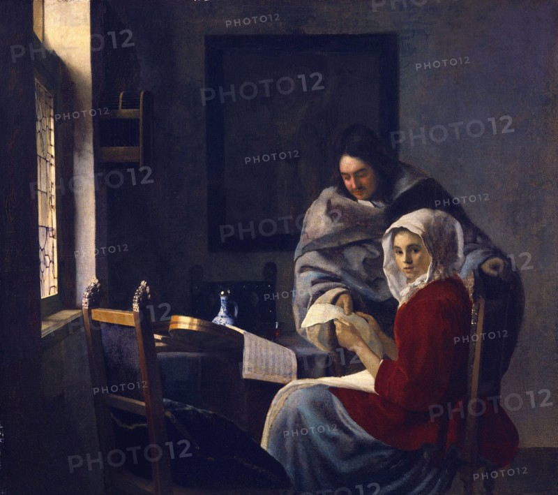 Girl interrupted at her music, c. 1660. Artist: Vermeer, Jan (Johannes) (1632-1675)