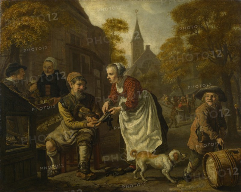 A Village Scene with a Cobbler, c. 1650. Artist: Victors, Jan (1619-after 1676)
