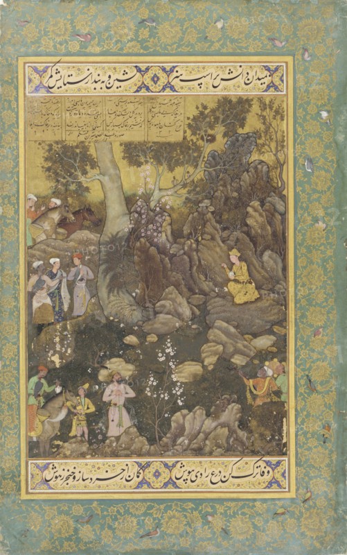 Jamshid Writing on a Rock, ca 1586. Artist: Abd as-Samad (Khwaja Abdus Samad) (active Mid of 16th cen.)