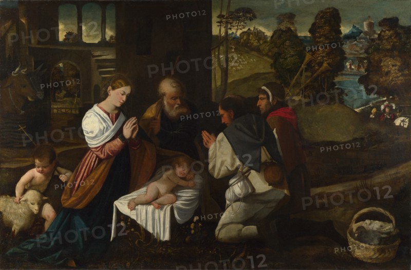 The Adoration of the Shepherds, c. 1525. Artist: Bernardino da Asola (1490-1535)