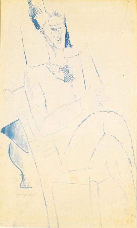 Portrait of Jean Cocteau, c. 1916. Artist: Modigliani, Amedeo (1884-1920)