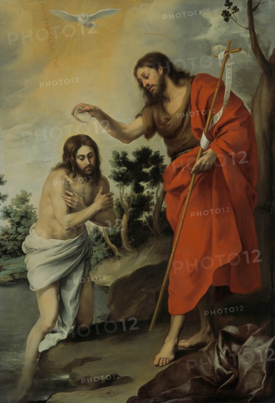 The Baptism of Christ, 1655. Artist: Murillo, Bartolomé Estebàn (1617-1682)
