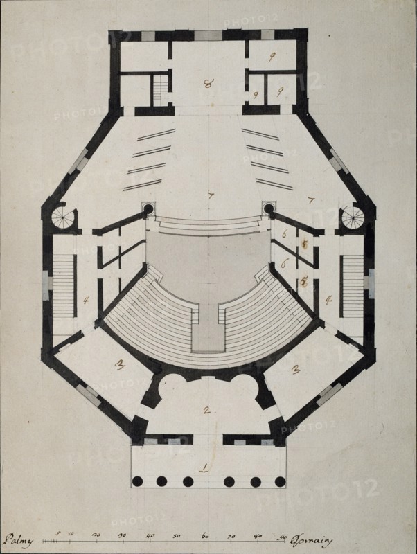 Downstairs Floor Plan. Artist: Quarenghi, Giacomo Antonio Domenico (1744-1817)