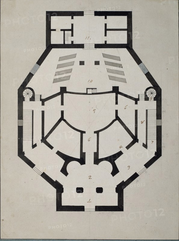Upstairs Floor Plan. Artist: Quarenghi, Giacomo Antonio Domenico (1744-1817)