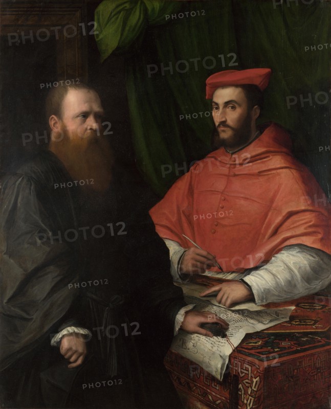 Cardinal Ippolito de' Medici and Monsignor Mario Bracci, after 1532. Artist: Girolamo da Carpi (1501-1556)