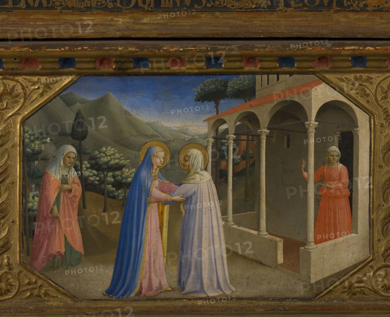 The Visitation (The Annunciation retable with 5 Predella scenes), 1430-1432. Artist: Angelico, Fra Giovanni, da Fiesole (ca. 1400-1455)