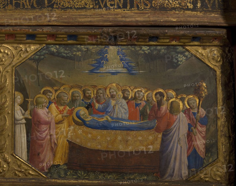 The Death of the Virgin (The Annunciation retable with 5 Predella scenes), 1430-1432. Artist: Angelico, Fra Giovanni, da Fiesole (ca. 1400-1455)