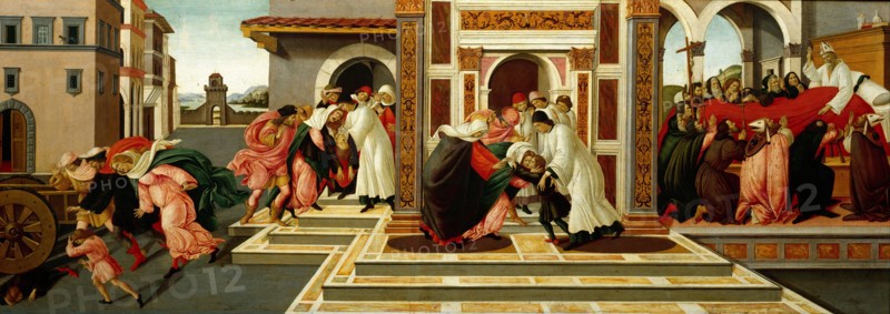 Last Miracle and the Death of Saint Zenobius, c. 1500. Artist: Botticelli, Sandro (1445-1510)