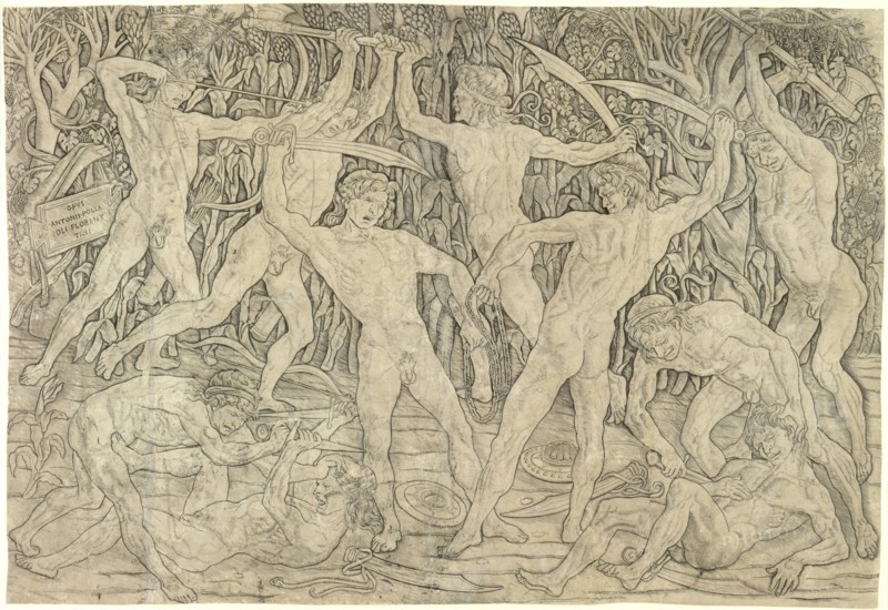The Battle of the Nudes, 1470s. Artist: Pollaiuolo, Antonio (ca 1431-1498)