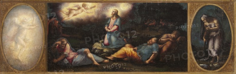Christ on the Mount of Olives with Two Allegorical Figures. Artist: Vasari, Giorgio (1511-1574)