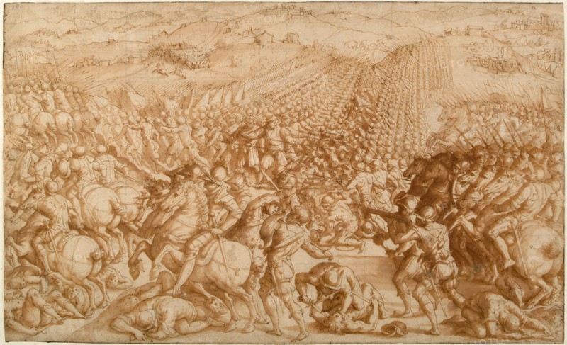 The Battle of Marciano, 1570s. Artist: Vasari, Giorgio (1511-1574)