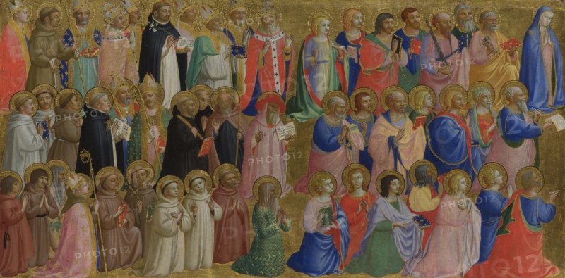 The Virgin Mary with the Apostles and Other Saints (Panel from Fiesole San Domenico Altarpiece), c. 1423-1424. Artist: Angelico, Fra Giovanni, da Fiesole (ca. 1400-1455)