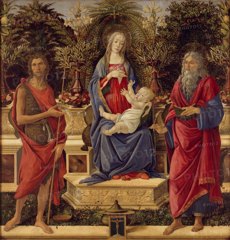 Enthroned Madonna with Child and Saints, 1485. Artist: Botticelli, Sandro (1445-1510)