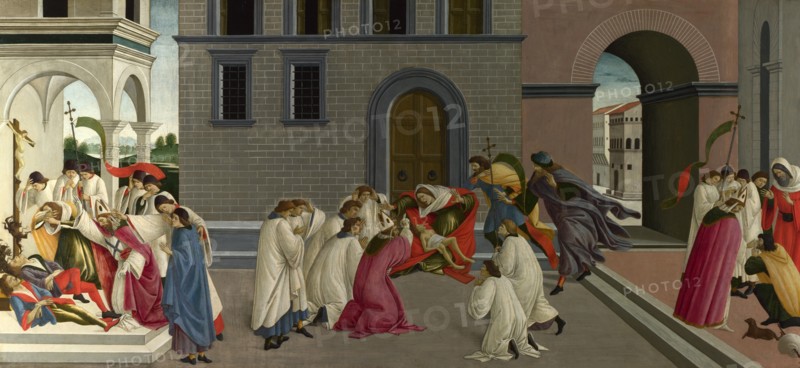 Three Miracles of Saint Zenobius, c. 1500. Artist: Botticelli, Sandro (1445-1510)