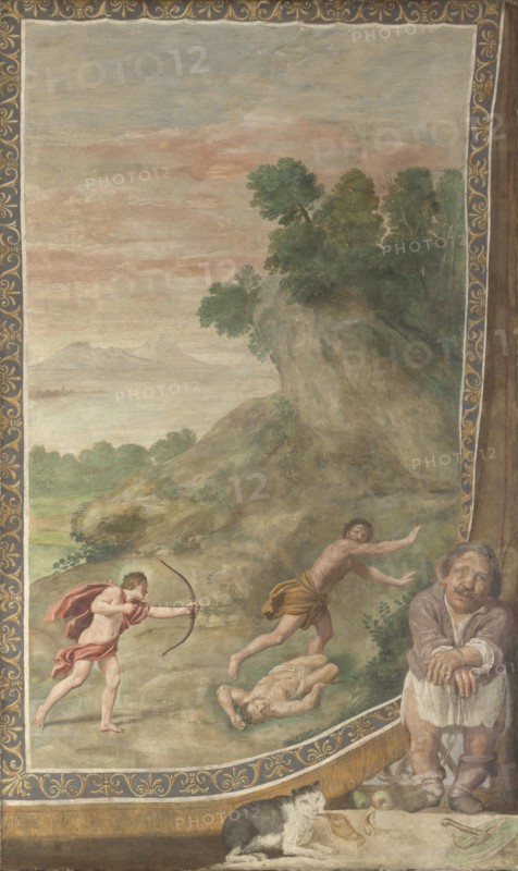 Apollo killing the Cyclops (Fresco from Villa Aldobrandini), 1617-1618. Artist: Domenichino (1581-1641)
