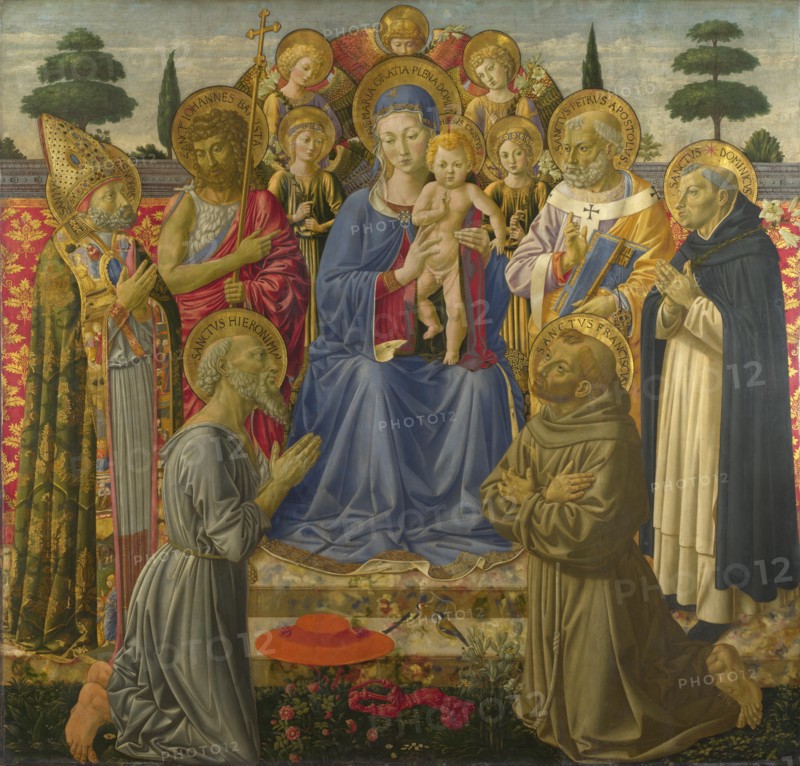 The Virgin and Child Enthroned among Angels and Saints, 1460s. Artist: Gozzoli, Benozzo (ca 1420-1497)