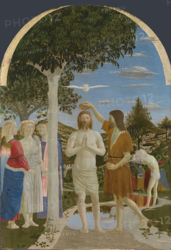 The Baptism of Christ, 1450s. Artist: Piero della Francesca (ca 1415-1492)