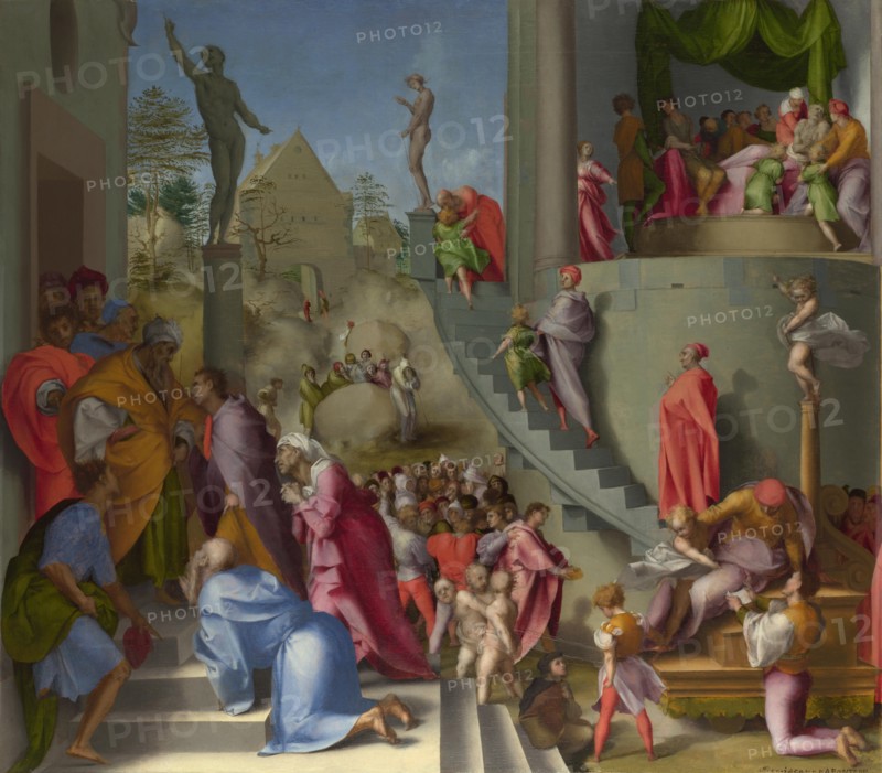 Joseph with Jacob in Egypt (from Scenes from the Story of Joseph), ca 1515. Artist: Pontormo (1494-1557)