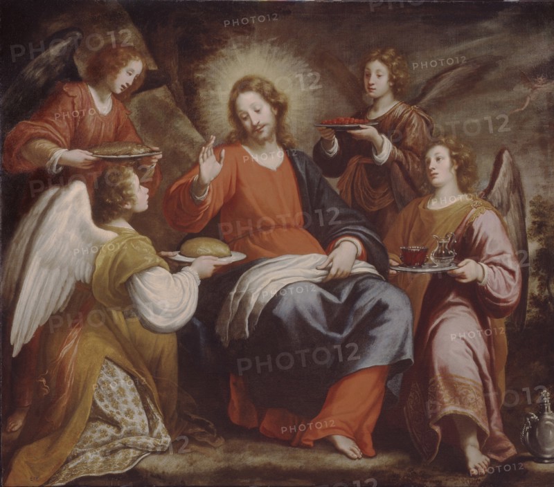 Angels ministering to Christ in the Wilderness. Artist: Rosselli, Matteo (1578-1650)