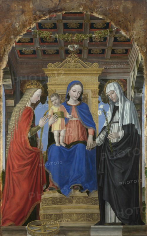 The Virgin and Child with Saint Catherine of Alexandria and Saint Catherine of Siena, c. 1490. Artist: Bergognone, Ambrogio (1453-1523)