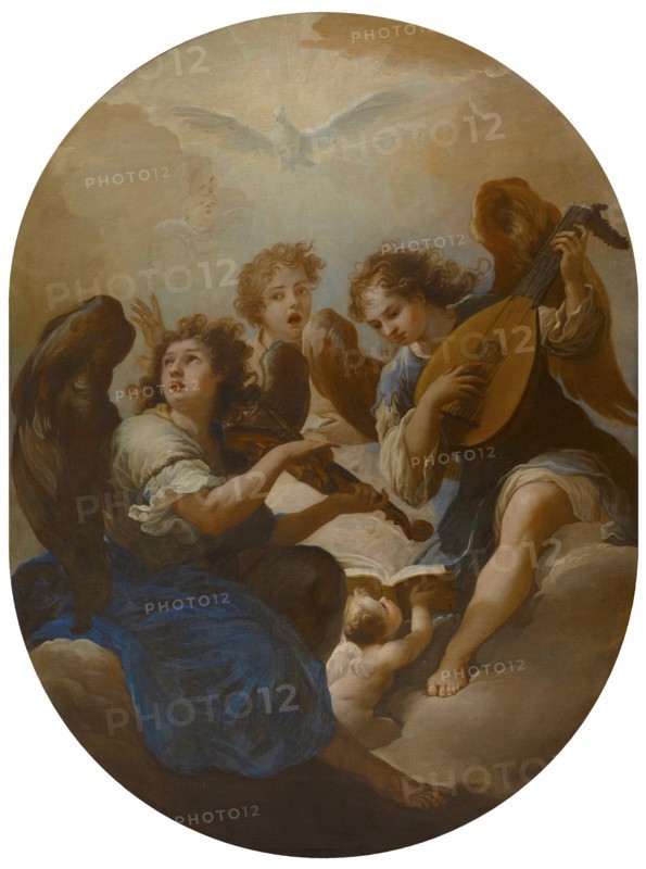 Three Music Making Angels, before 1720. Artist: Procaccini, Andrea (1671-1734)