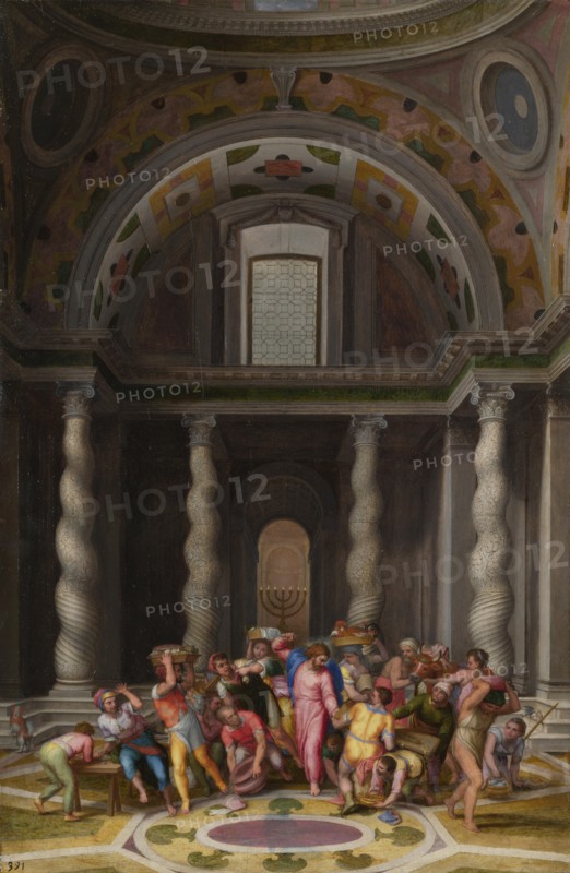 The Purification of the Temple, after 1550. Artist: Venusti, Marcello (1512/15-1579)