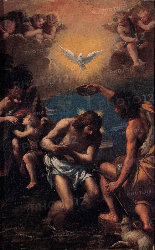 The Baptism of Christ, 1585-1590. Artist: Scarsellino (Scarsella), Ippolito (1551-1620)