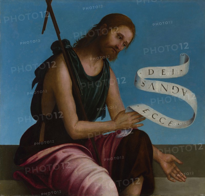 Saint John the Baptist (High Altarpiece, Oratory of S. Pietro in Vincoli), 1505. Artist: Costa, Lorenzo (1460-1535)