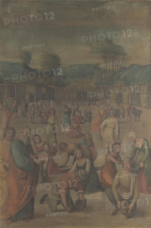 The Israelites gathering Manna (from the Story of Moses), after 1508. Artist: Costa, Lorenzo (1460-1535)