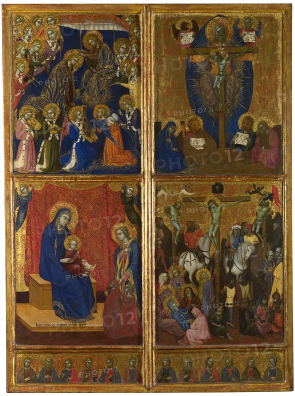 The Coronation of the Virgin. The Trinity. The Virgin and Child with Donors. The Crucifixion. The Twelve Apostles, 1374. Artist: Barnaba da Modena (c. 1328 ? c. 1386)