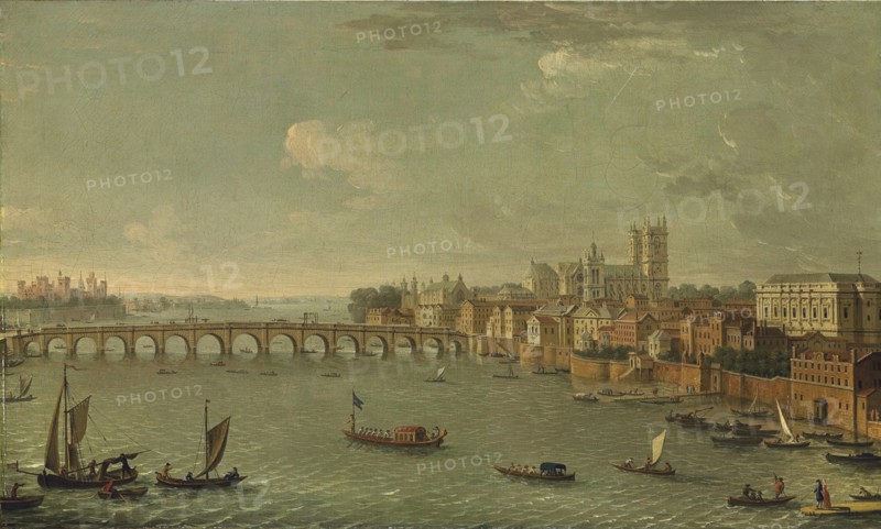 Four views of London: The Thames looking towards Westminster. Artist: Joli, Antonio (1700-1777)