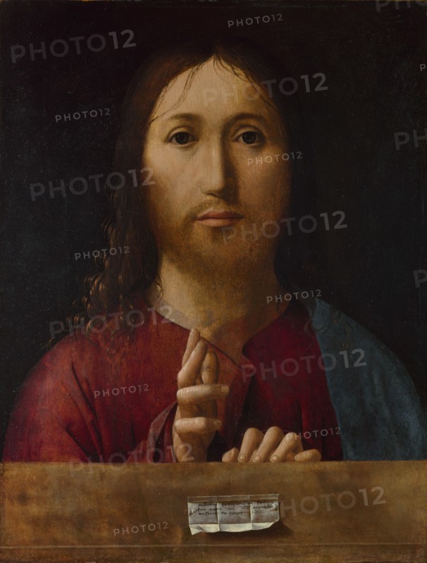 Christ Blessing, 1465. Artist: Antonello da Messina (ca 1430-1479)