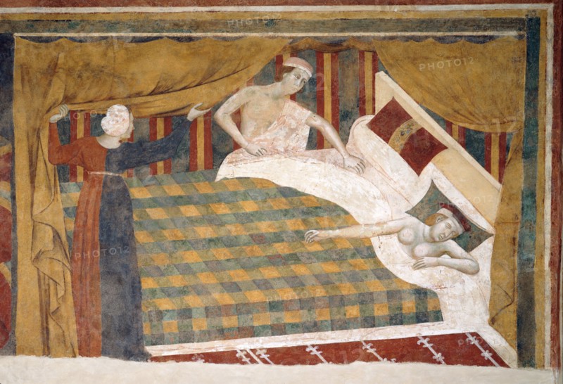 Scene of married life, ca 1306. Artist: Memmo di Filippuccio (active 1303-1345)