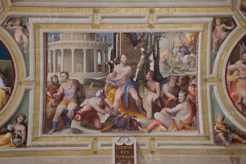 The Sacrifice of Codrus, King of Athens (Public Virtues of Greek and Roman Heroes), 1529-1535. Artist: Beccafumi, Domenico (1486-1551)