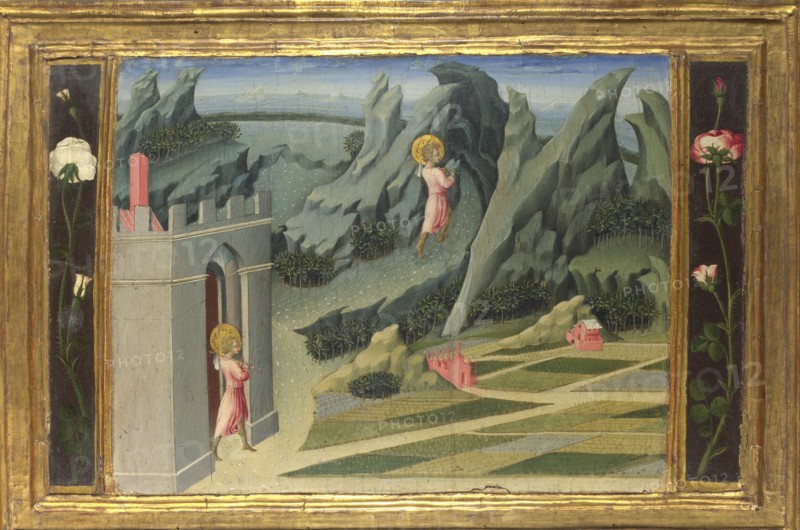 Saint John the Baptist retiring to the Desert (Predella Panel), 1454. Artist: Giovanni di Paolo (ca 1403-1482)