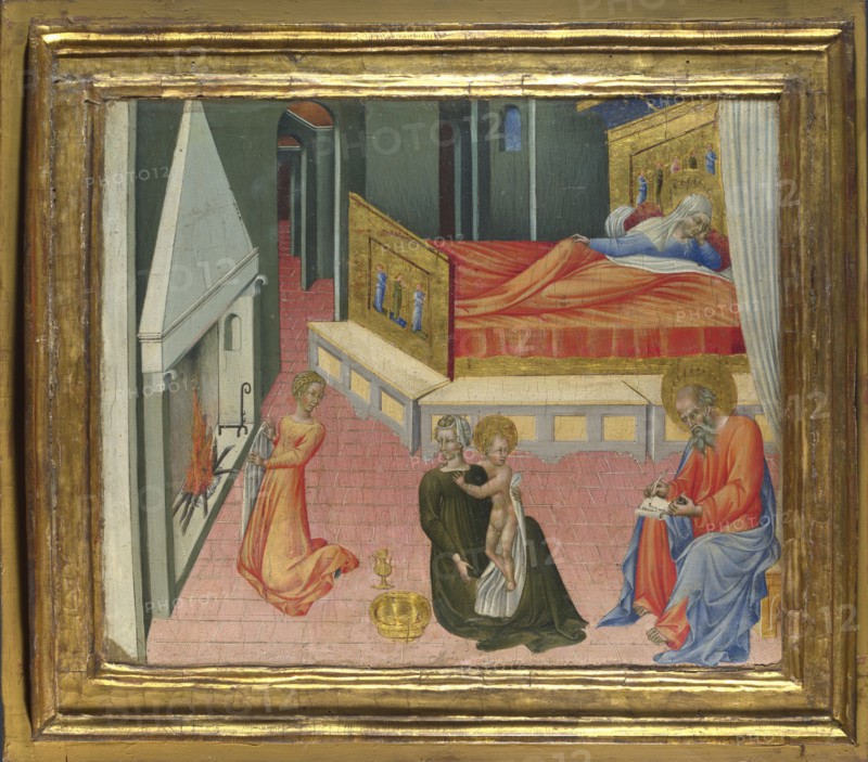 The Birth of Saint John the Baptist (Predella Panel), 1454. Artist: Giovanni di Paolo (ca 1403-1482)