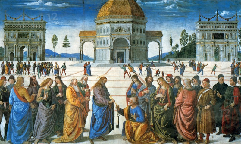 Delivery of the Keys to Saint Peter, 1481. Artist: Perugino (ca. 1450-1523)