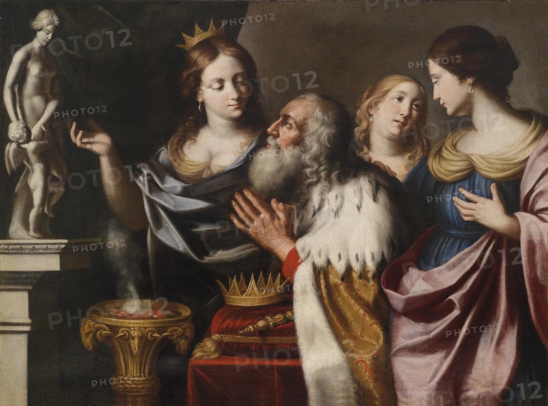 King Solomon's wives lead him into idolatry. Artist: Venanzi di Pesaro, Giovanni (1627-1705)