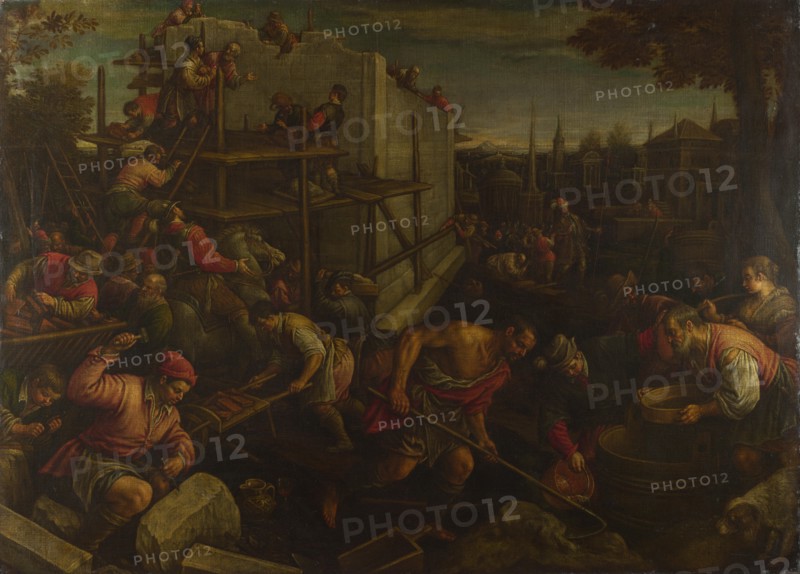 The Tower of Babel, ca. 1600. Artist: Bassano, Leandro (1557-1622)