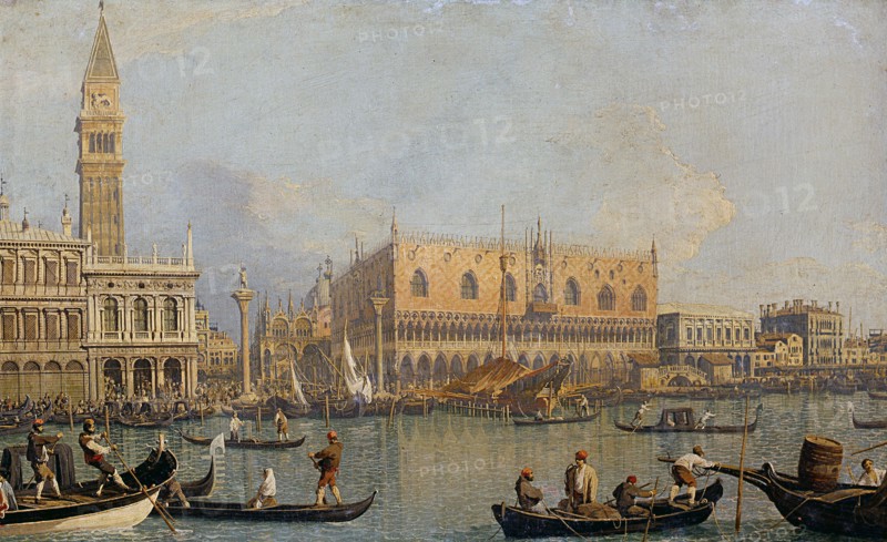 View of the Doge's Palace in Venice, before 1755. Artist: Canaletto (1697-1768)