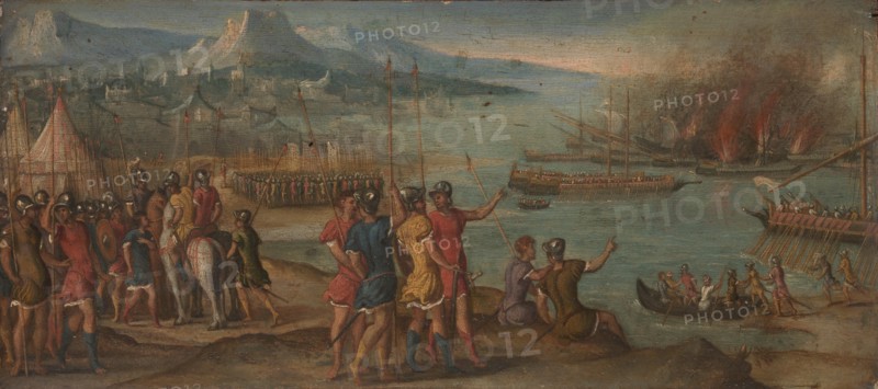 A Naval Battle, c. 1580. Artist: Italian master