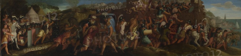 The Attack on Cartagena, after 1566. Artist: Licinio, Giulio (1527-1591)