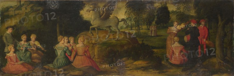 Pegasus and the Muses, c.1540. Artist: Romanino, Gerolamo (1485/6-1566)