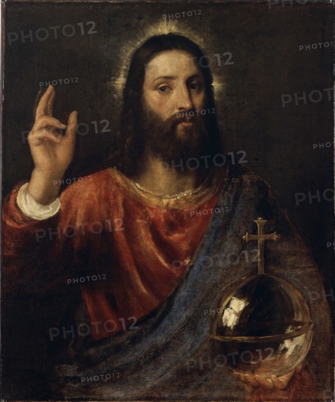 Salvator Mundi (Saviour of the World), c. 1570. Artist: Titian (1488-1576)