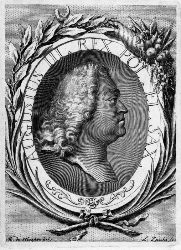 Portrait of Augustus III of Poland. Artist: Zucchi, Lorenzo (1704-1779)