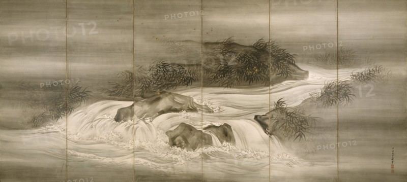 River Landscape with Fireflies, 1874. Artist: Bunrin, Shiokawa (1808-1877)