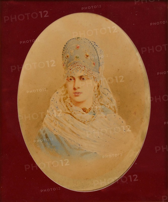 Portrait of Princess Zinaida Yusupova, 1890s. Artist: Alexandrovsky, Stepan Fyodorovich (1843-1906)