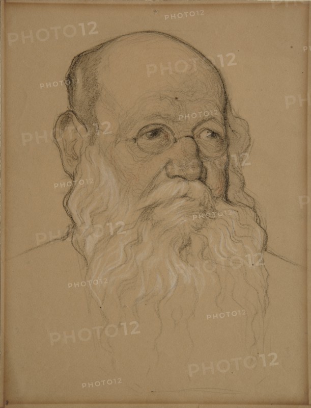 Portrait of the Revolutionary Count Pyotr A. Kropotkin (1842-1921), 1920-1921. Artist: Andreev, Nikolai Andreevich (1873-1932)